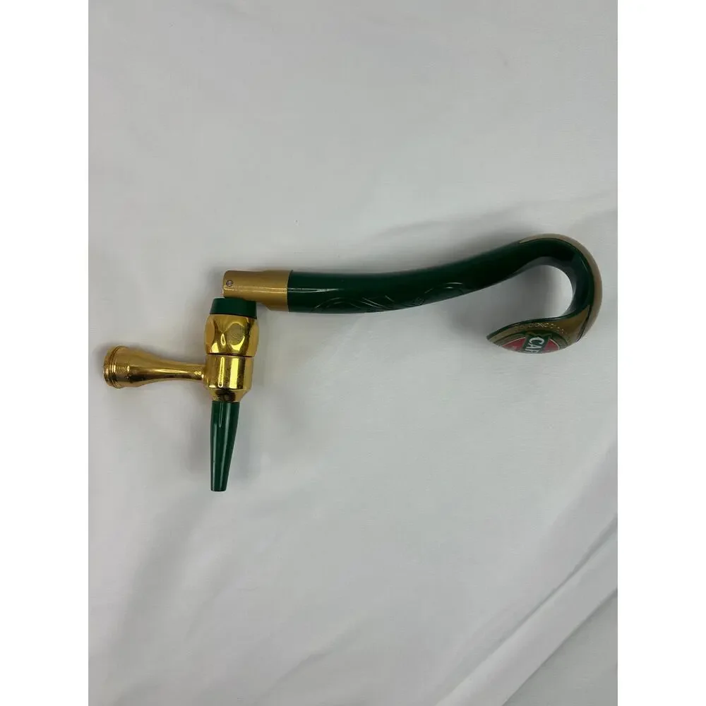 Caffrey's Irish Ale Beer Tap Faucet Swan Neck Green Gold Pub Breweriana